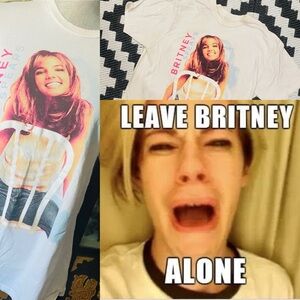 Britney Spears- Vintage Graphic Tee with Pink Pop STAR Accent